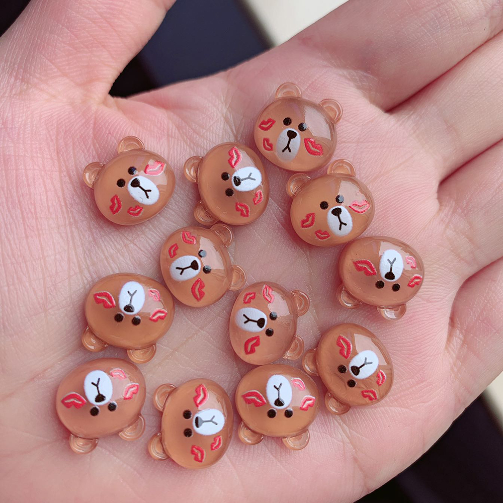 Mxbeauty 5 / 10pcs Ornamen Kartun Beruang 3d Untuk Dekorasi Nail Art / Manicure Diy
