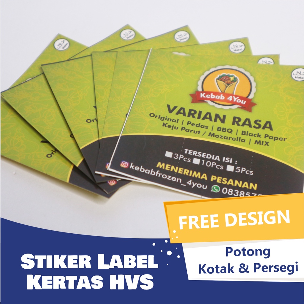 Cetak Stiker Label Nama Brand Merek Logo Olshop Untuk Kemasan Makanan Minuman Kue Bahan  Bontax HVS