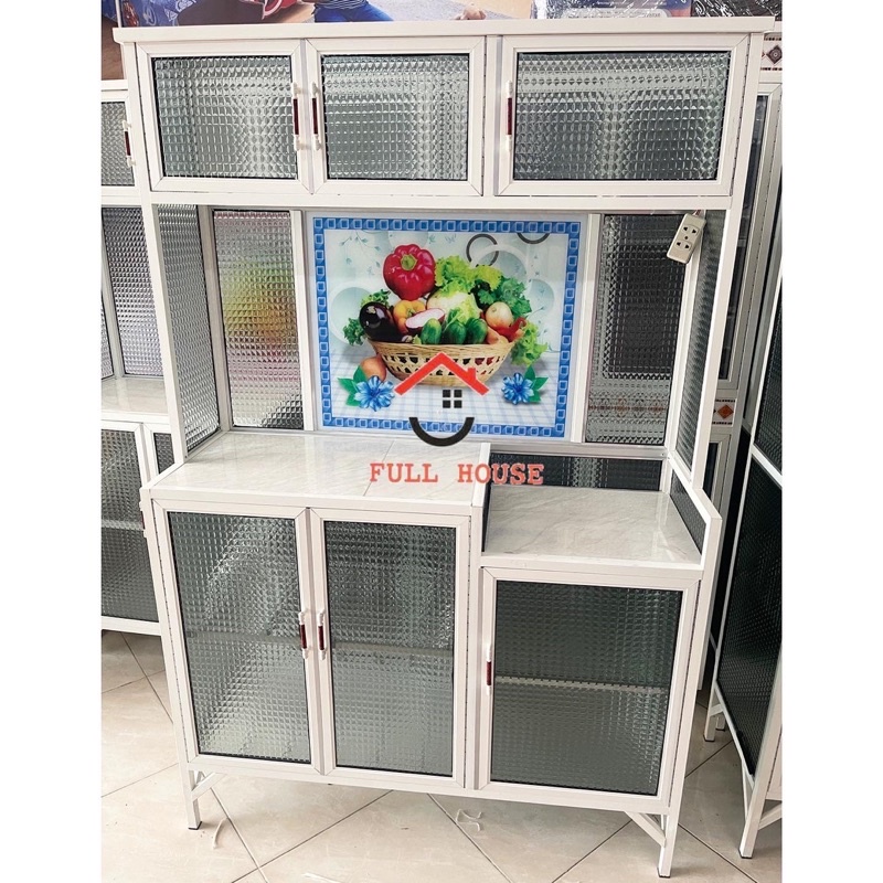 Rak piring lemari dapur dengan meja keramik kerangka aluminium termurah