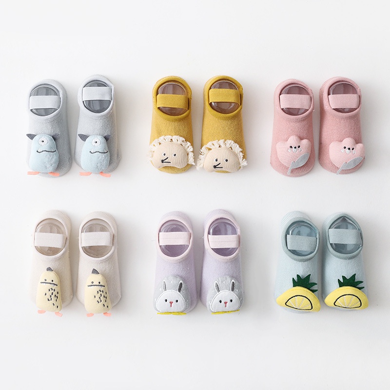 (Pimenova) kaoskaki bayi anak socks lucu karakter unisex kaoskaki antislip anak baby