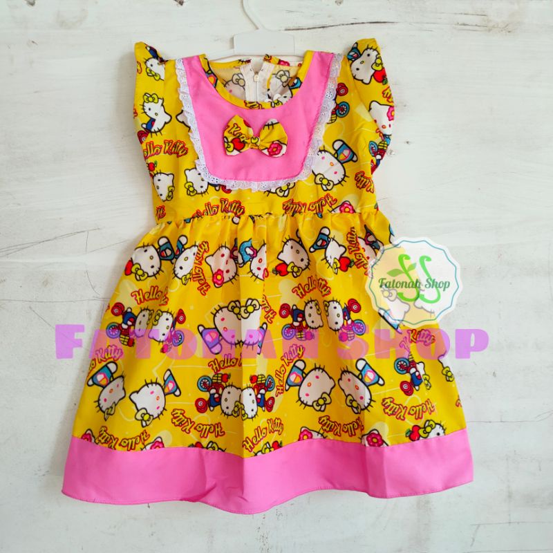 Dress anak 1 2 tahun gaun anak cewek perempuan ( dress hellokitty cookie )