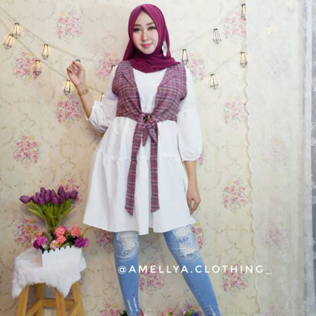 Tunik Rompi Rajut Rajut / Midi Dress Korea