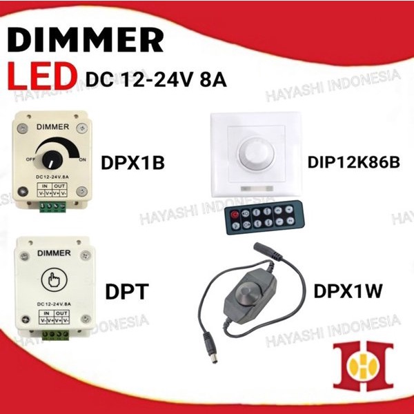 Dimmer Switch Lampu LED Strip Remote Sentuh DC 12V 24V 8A Peredup