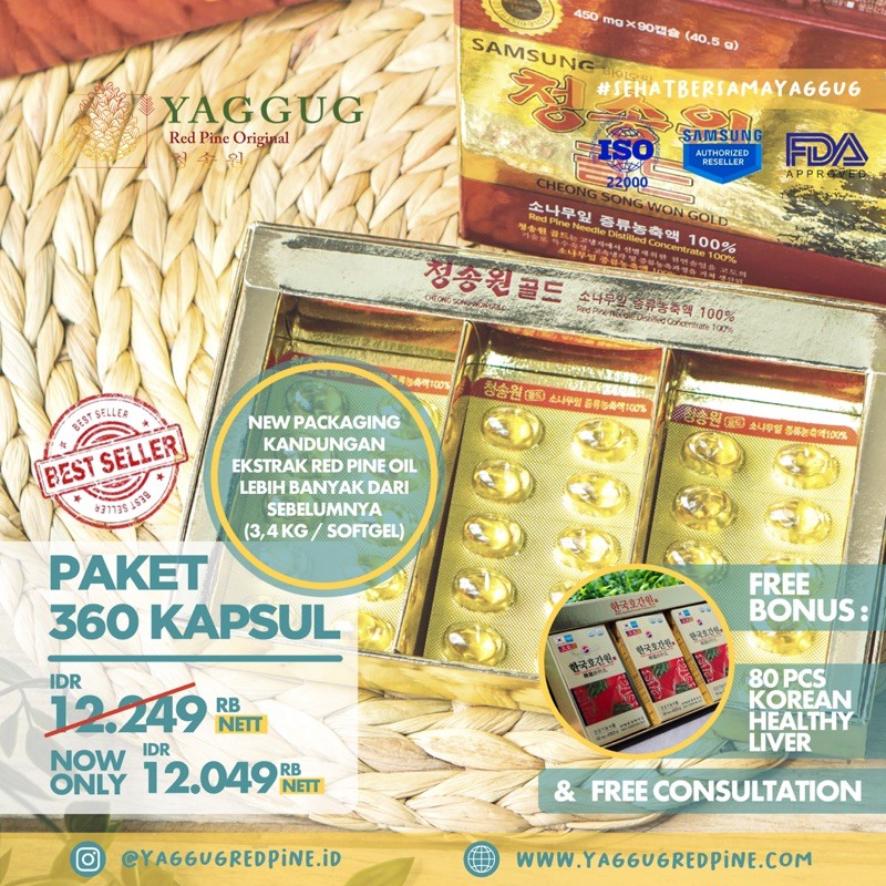 360/540/720 KAPSUL RED PINE OIL KOREA 100% ORIGINAL JEOK SONG WON SAMSUNG