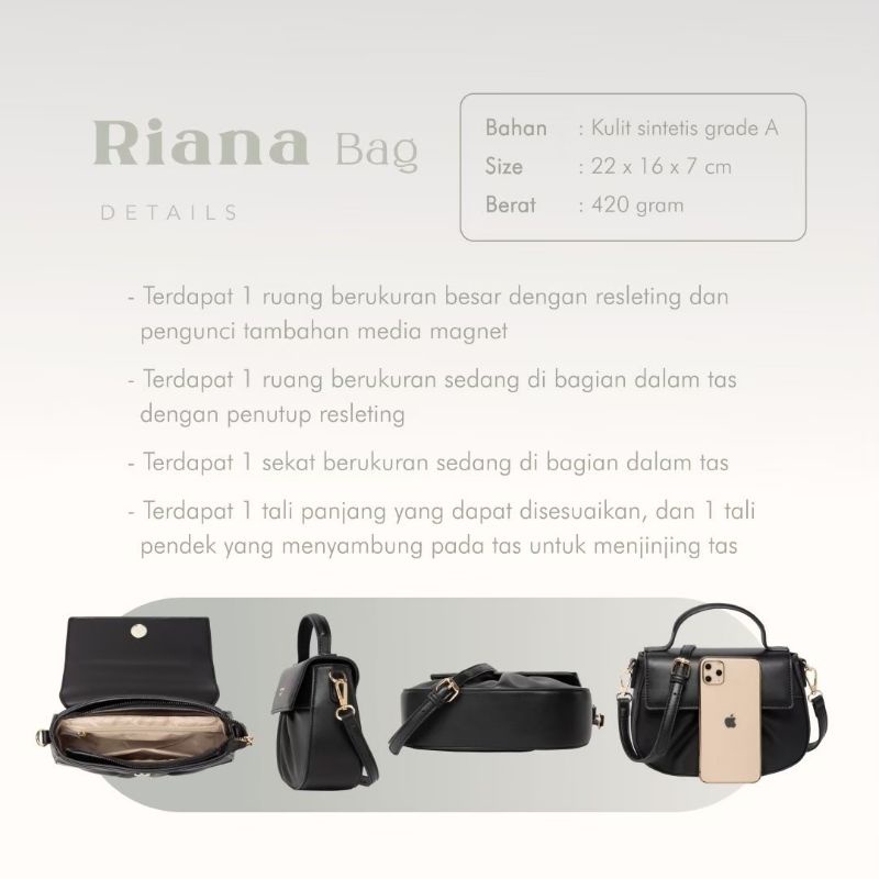 RIANA BAG JIMS HONEY ORI TAS SELEMPANG WANITA TOTE SLING HAND IMPOR FASHION CEWEK KOREA JIMSHONEY MURAH