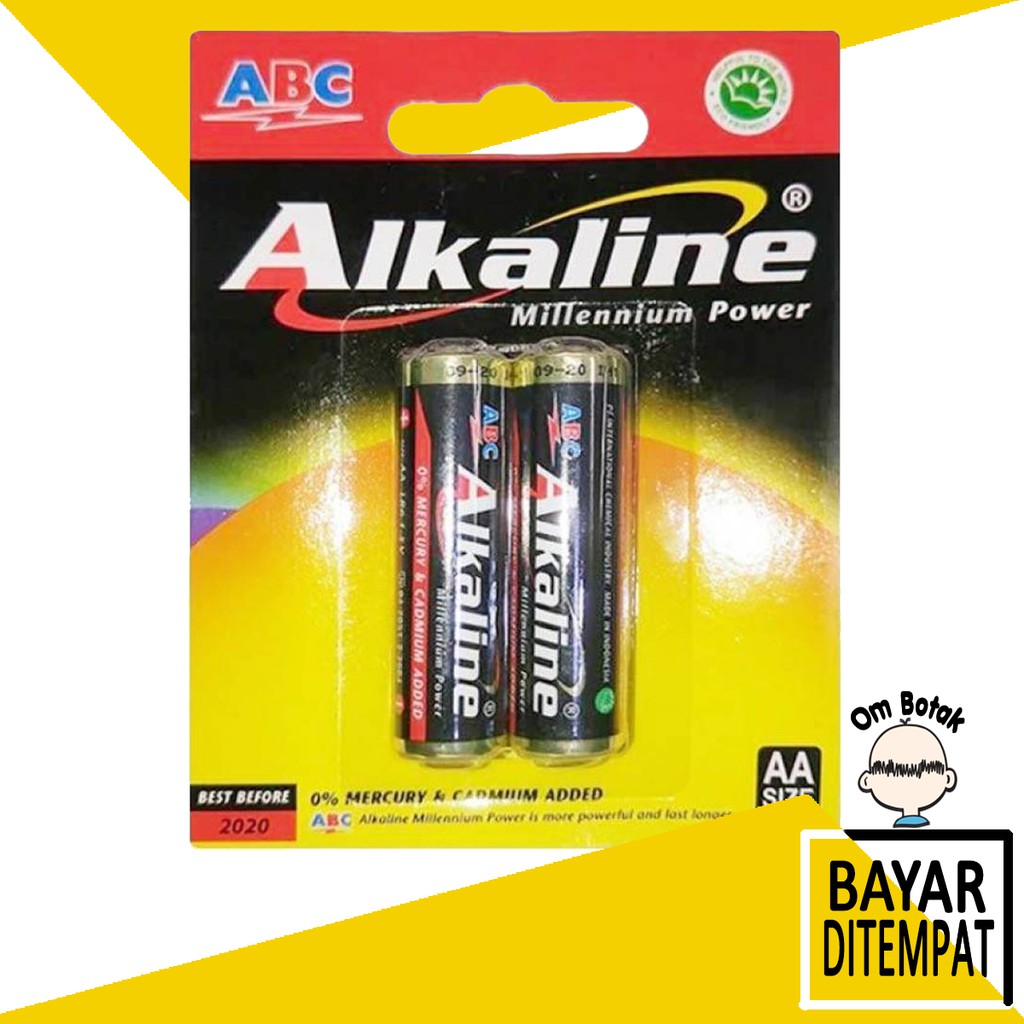 OmBotak BATERAI ABC BATTERY ALKALINE AA BATRE A2 ISI 2 | Shopee Indonesia