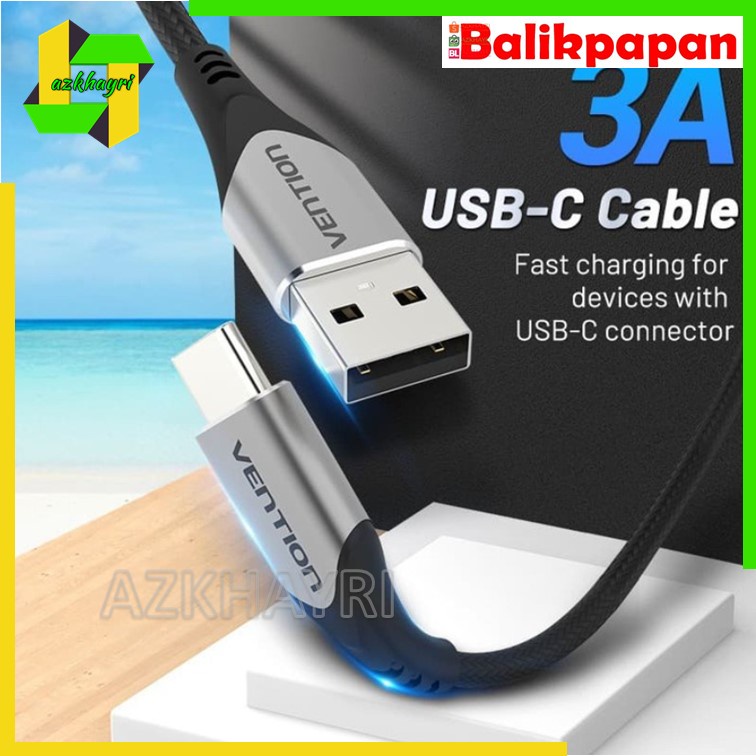 Vention USB Type C Cable Type-C Tipe C Fast Charging Data Nylon Kabel