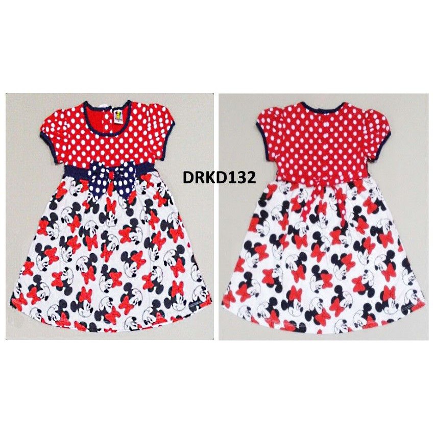 Dress Anak Minni Mouse Dot Ribbon Red