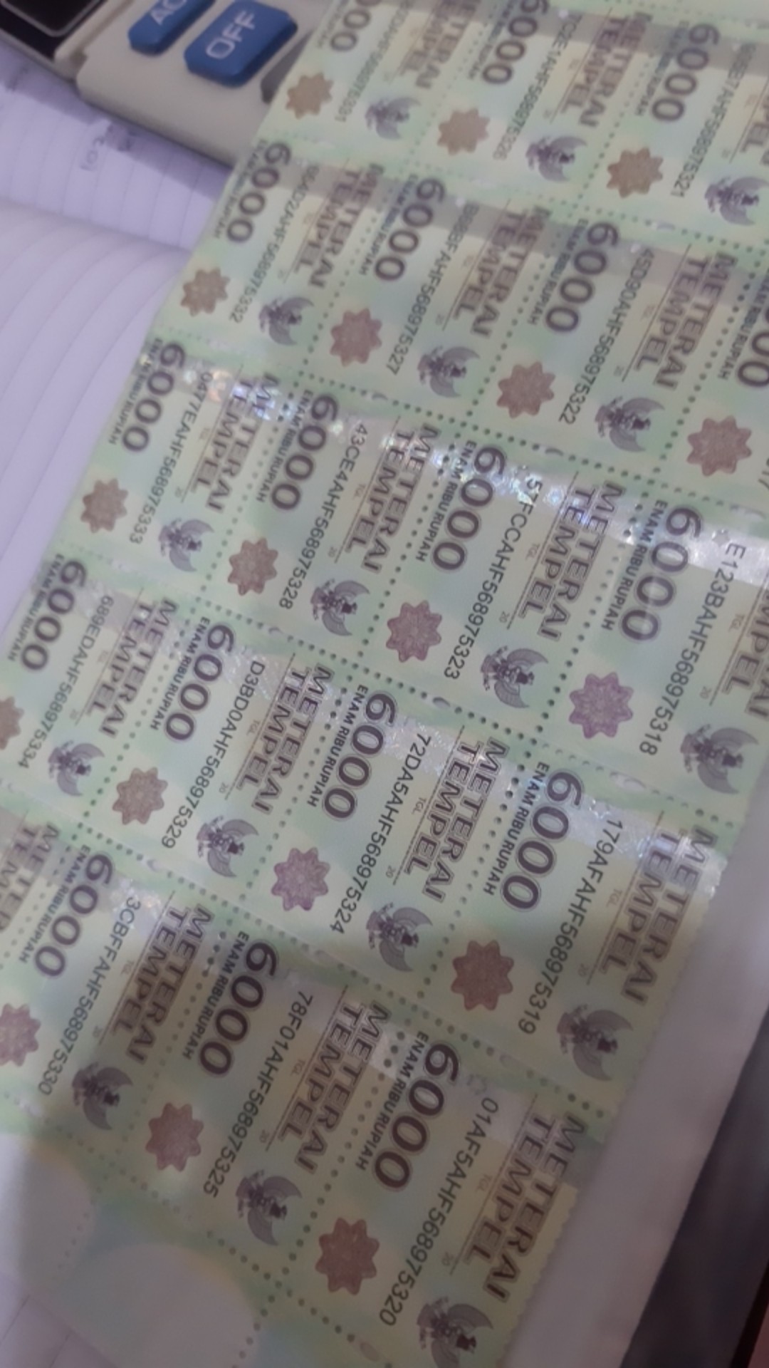 Meterai atau Materai Rp 6000 (50 Pcs/Keping) | Shopee