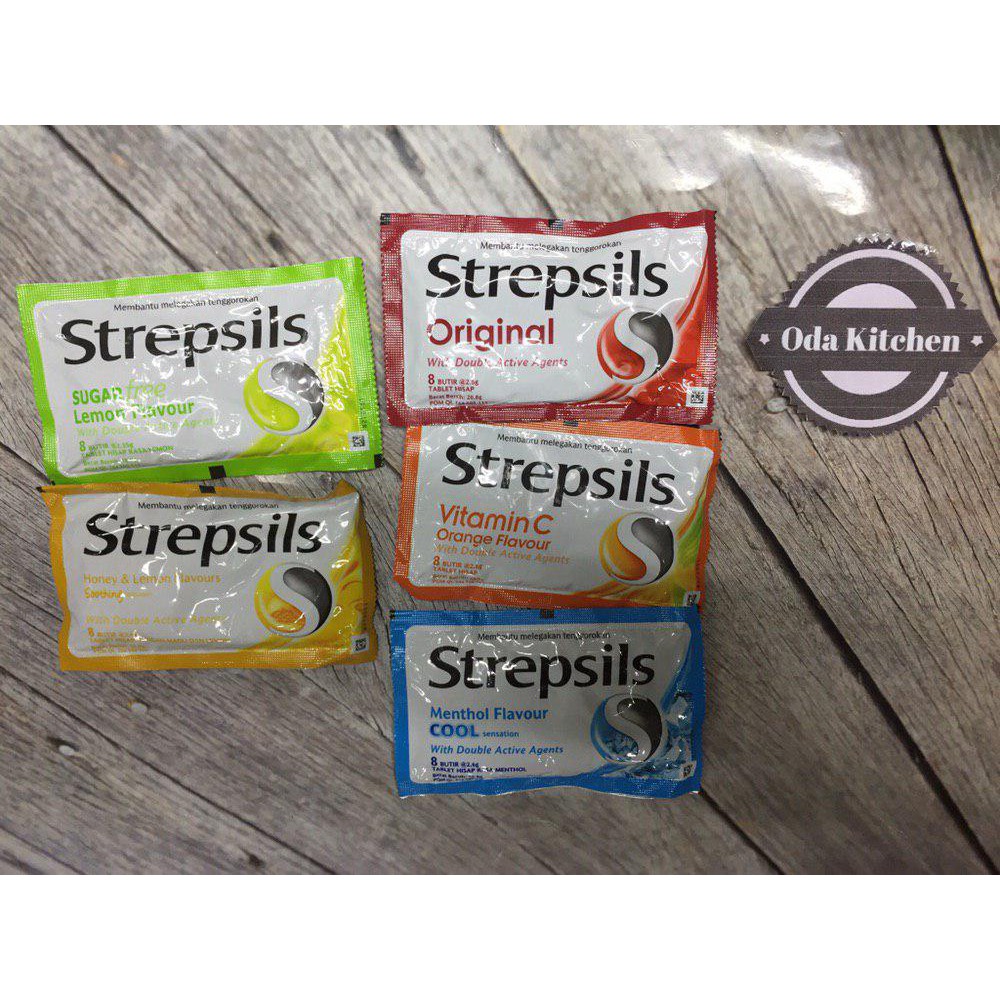 STREPSILS CANDY ISI 8BUTIR @2,6gr ORIGINAL VITAMIN C ORANGE HONEY&amp;LEMON MENTHOL SUGARFREE LEMON