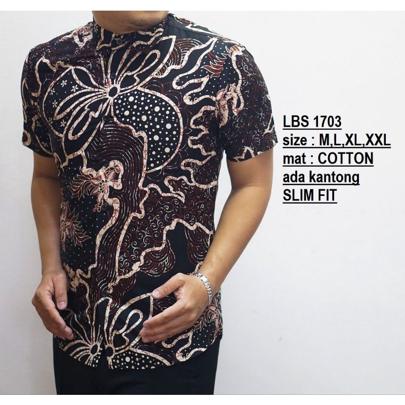 KEMEJA BATIK PRIA SLIM FIT LENGAN PENDEK COLINDION CS10