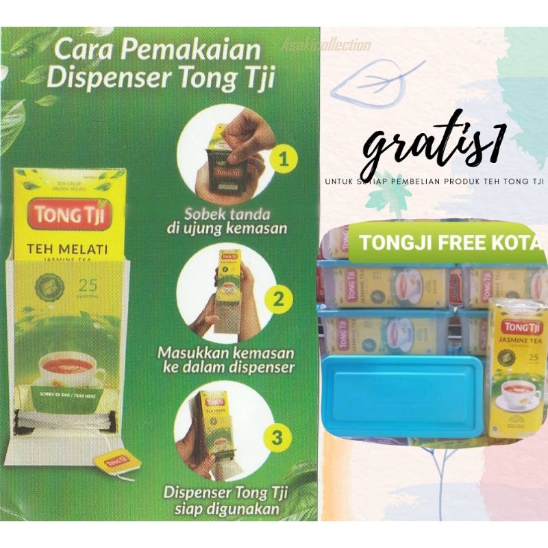 

[BONUS DISPENSER] Teh Tong Tji Jasmine + Bonus 1 [Free Box Tea]Teh Celup (1pack isi 25kantong)