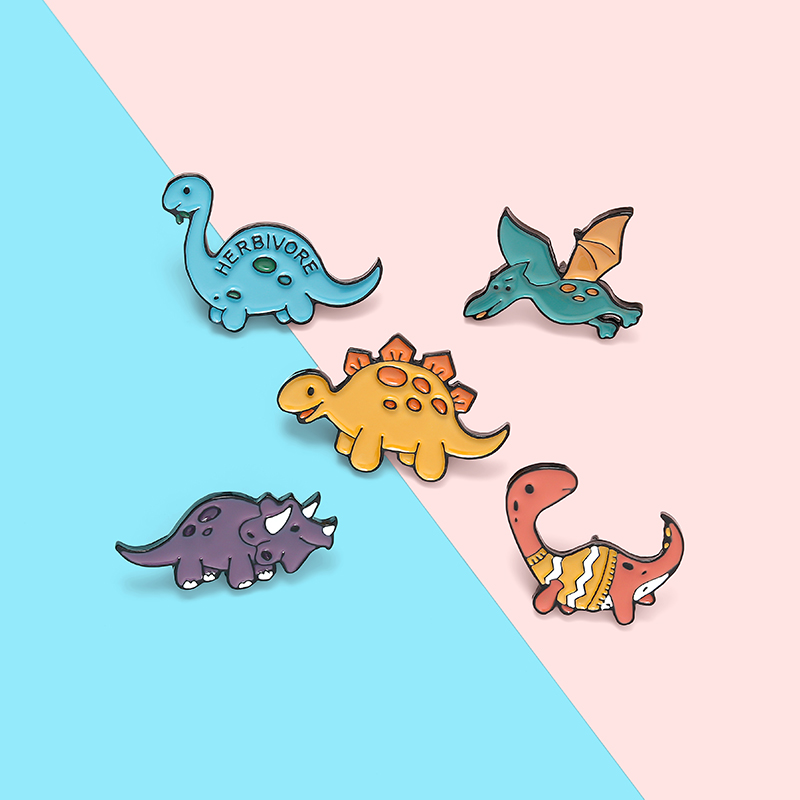 Bros / Pin Desain Dinosaurus Enamel Untuk Aksesoris Kerah Pakaian / Tas / Hadiah Anak