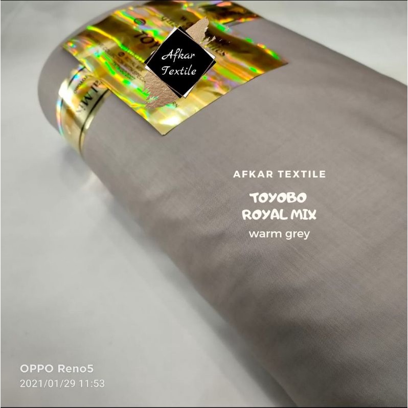 [TERMURAH] KAIN KATUN TOYOBO ROYAL MIX / Royalmix Premium Import / 100% Original Toyobo / Tidak KW-Warm Grey
