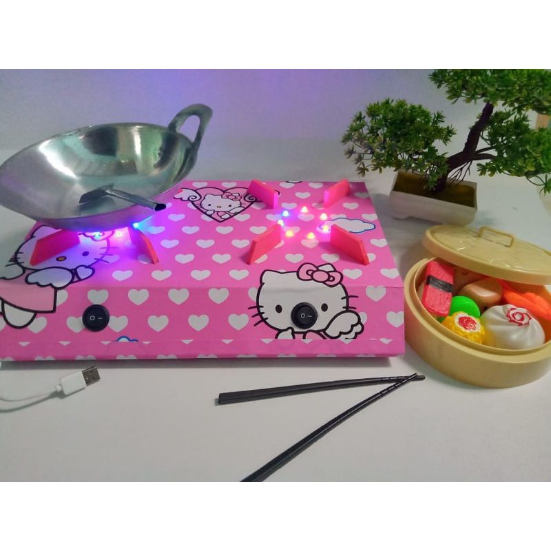 masak masakan set kompor led 2 tungku + Dimsum