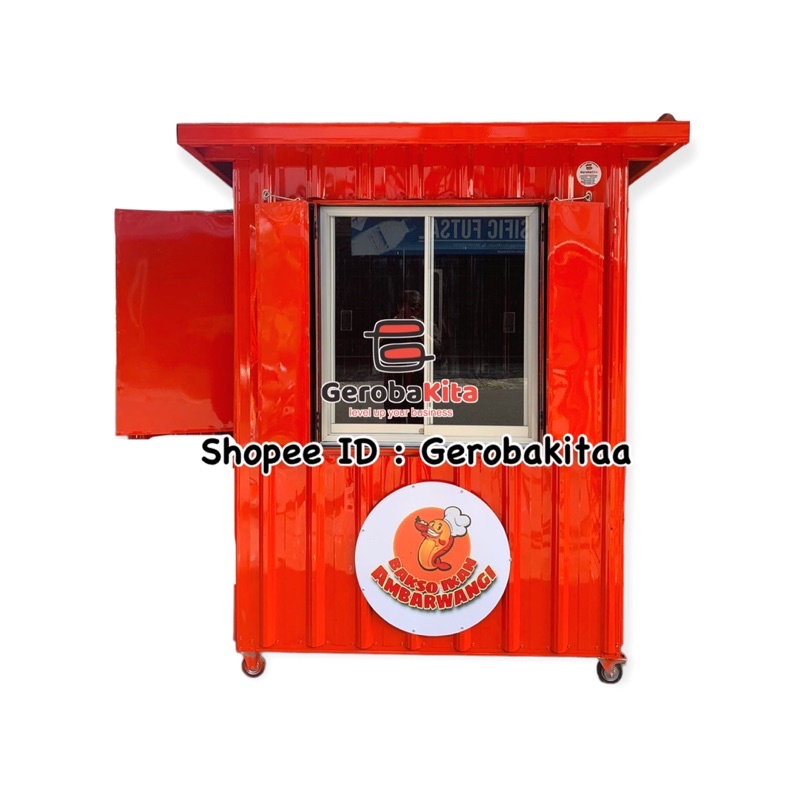 booth container kaca geser / gerobak kontainer kaca geser / booth kontainer dengan kaca geser / boot