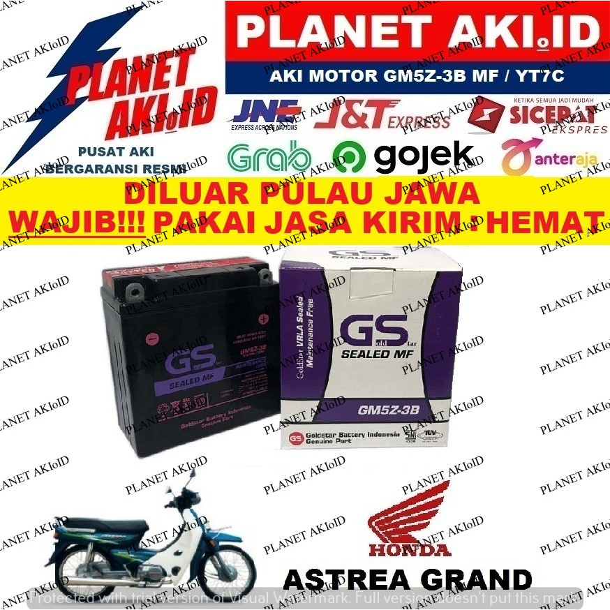 Aki Motor Honda Astrea Grand GM5Z3B Accu Kering MF