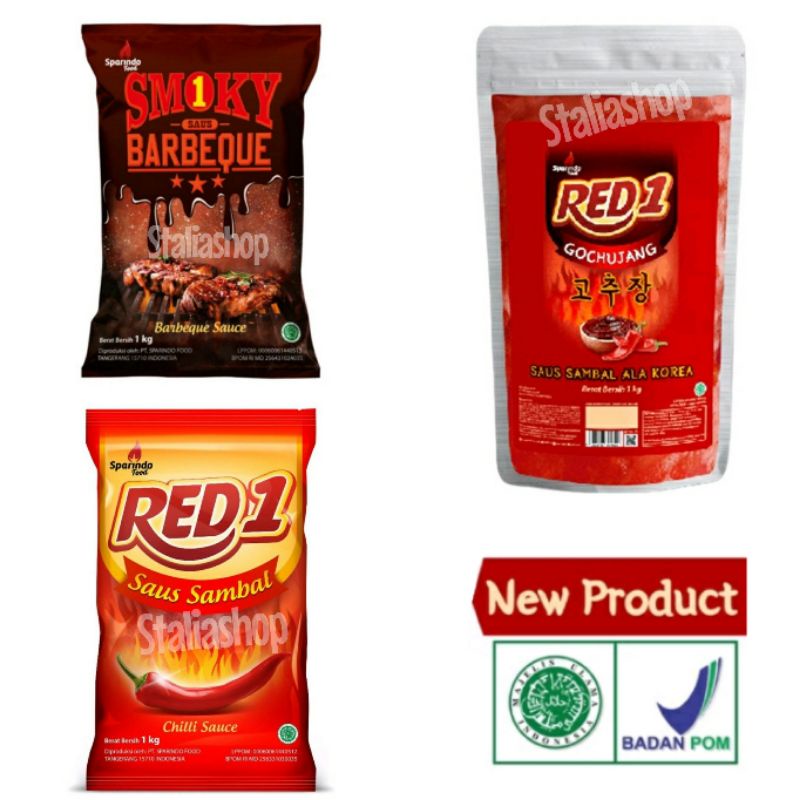 Red1 Gochujang Halal Smoky Barbeque Saus Sambal Red1 1kg