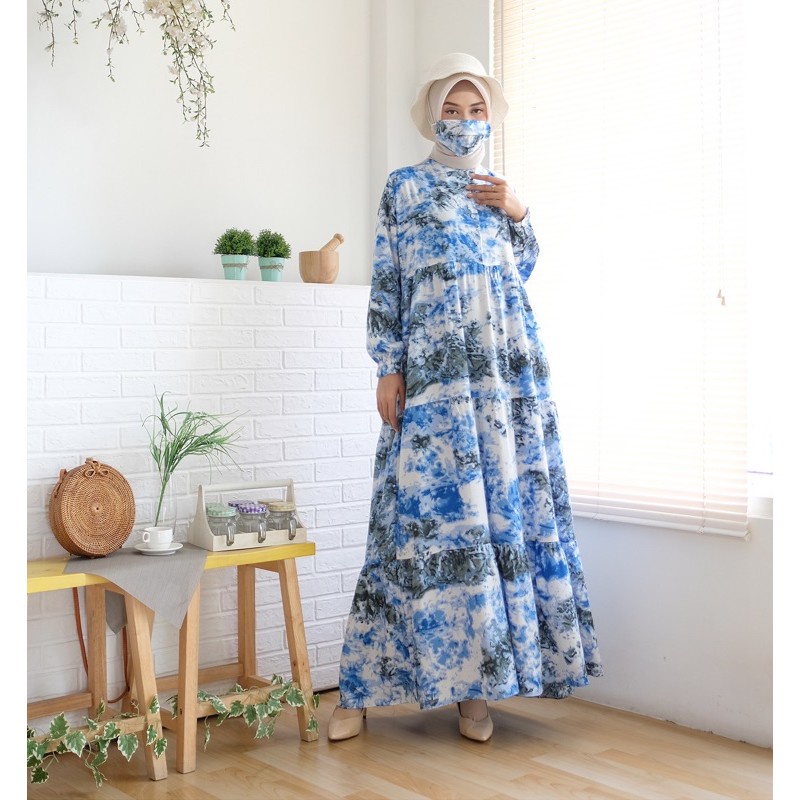 ABA agen baju homey dress gamis wanita MAITARA-MAITARA 33 BIRU