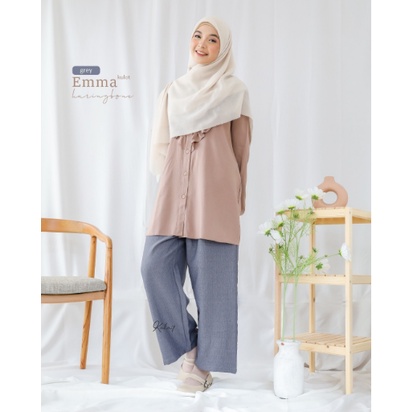 KULOT EMMA HARRINGBONE BY ZIZARA KULOT POLOS BASIC PANT-GREY