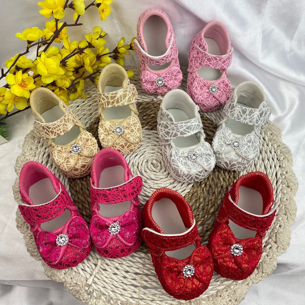 [TAMAN SEPATUKU] Sepatu Anak Prewalker Sepatu Baby Bayi Anak Belajar Jalan 0-12 Bulan Sepatu Bayi Murah Brokat Sepatu Bayi Pita Brokat Sepatu Anak Bayi Sepatu Pita Anak Perempuan Sepatu Bayi Perempuan Sepatu Anak Perempuan CPX07