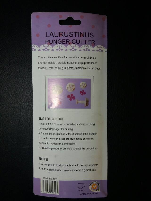 Cetakan Laurustinus Plunger Stamp Fondant Biskuit Cookies Bunga Laurus Flower Set isi 3 pc