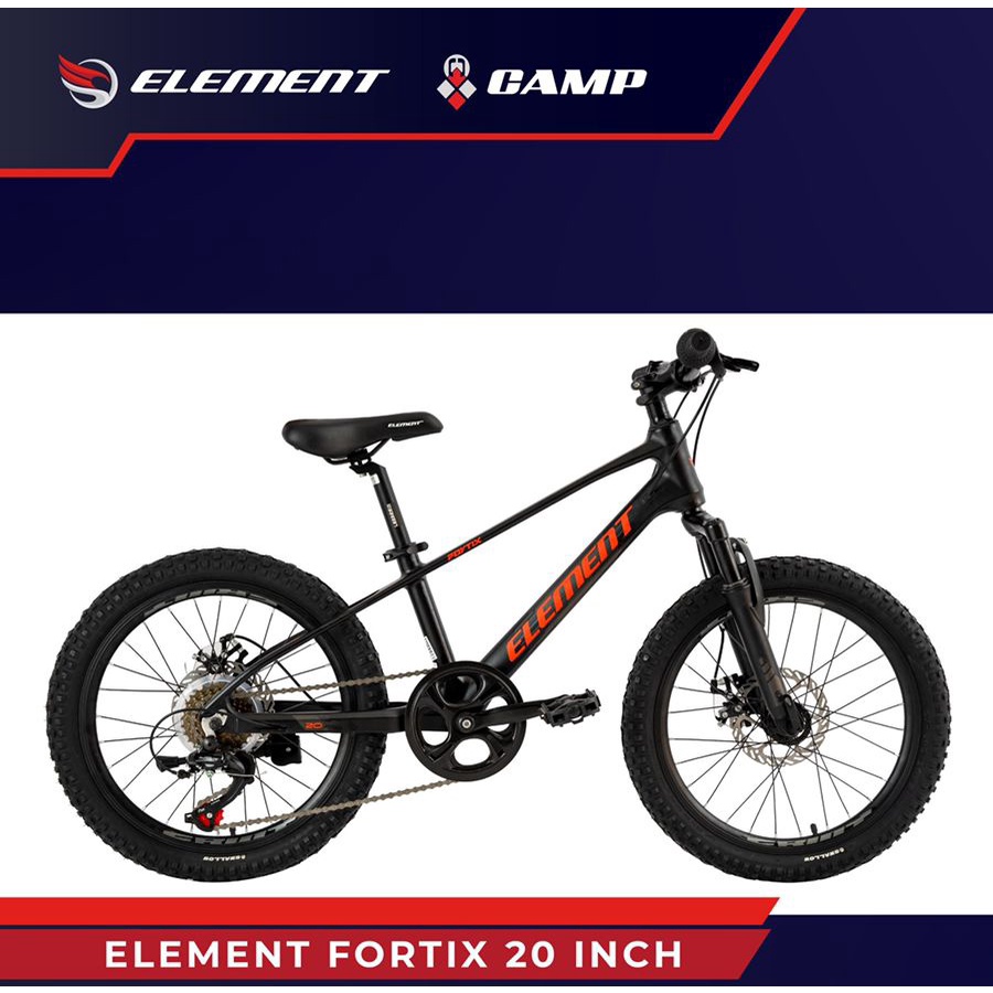 Sepeda Gunung Element MTB 20 Inch Fortix New Mountain Garansi SNI-Black