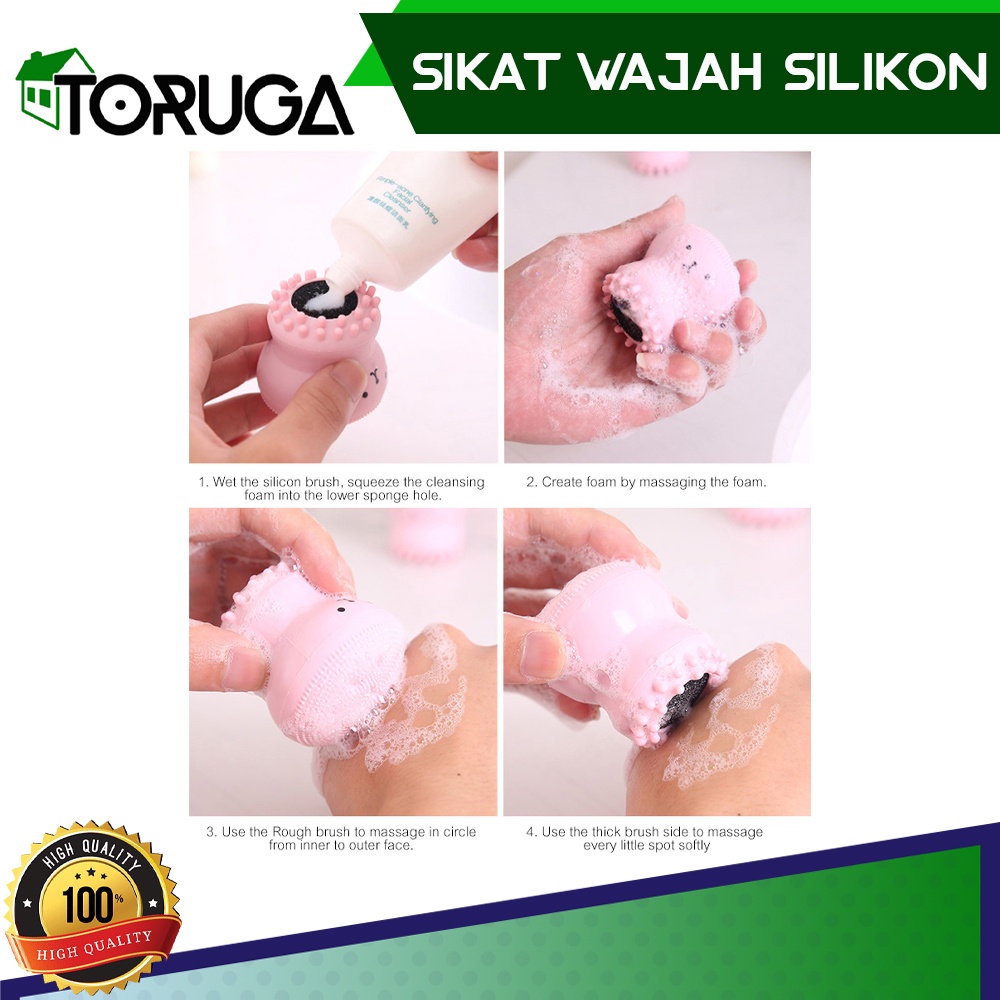 Sikat Pembersih Wajah Gurita Silikon Facial Clean Washing Brush Spons