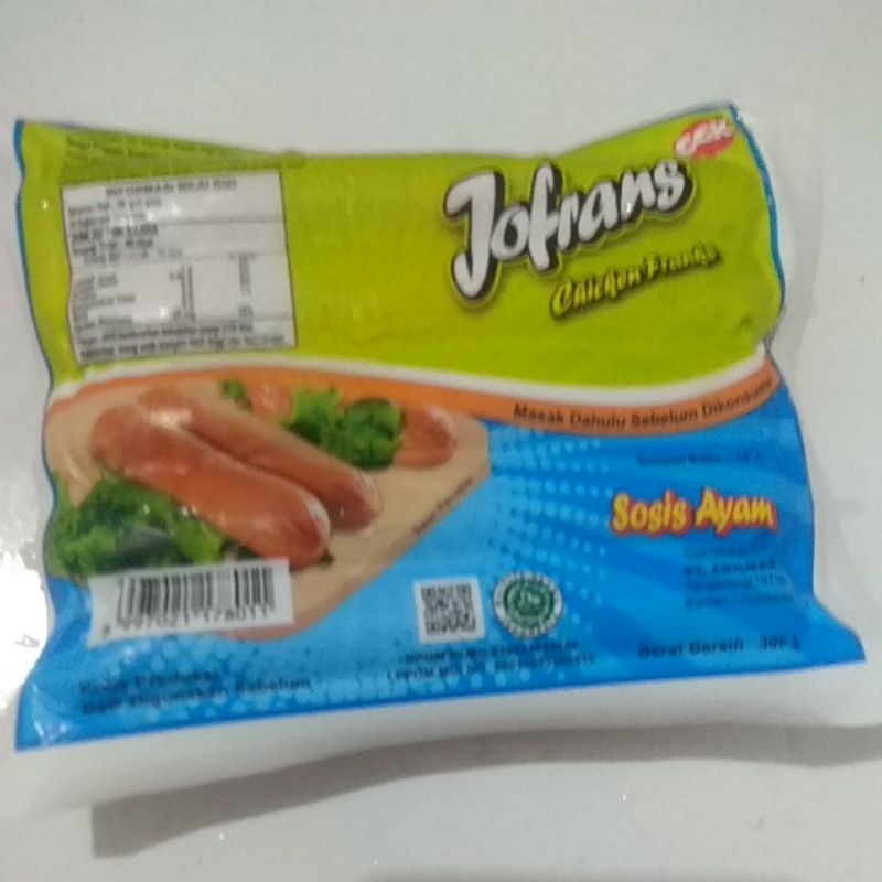 Jofrans chicken sosis 300gr 10pcs-sosis ayam