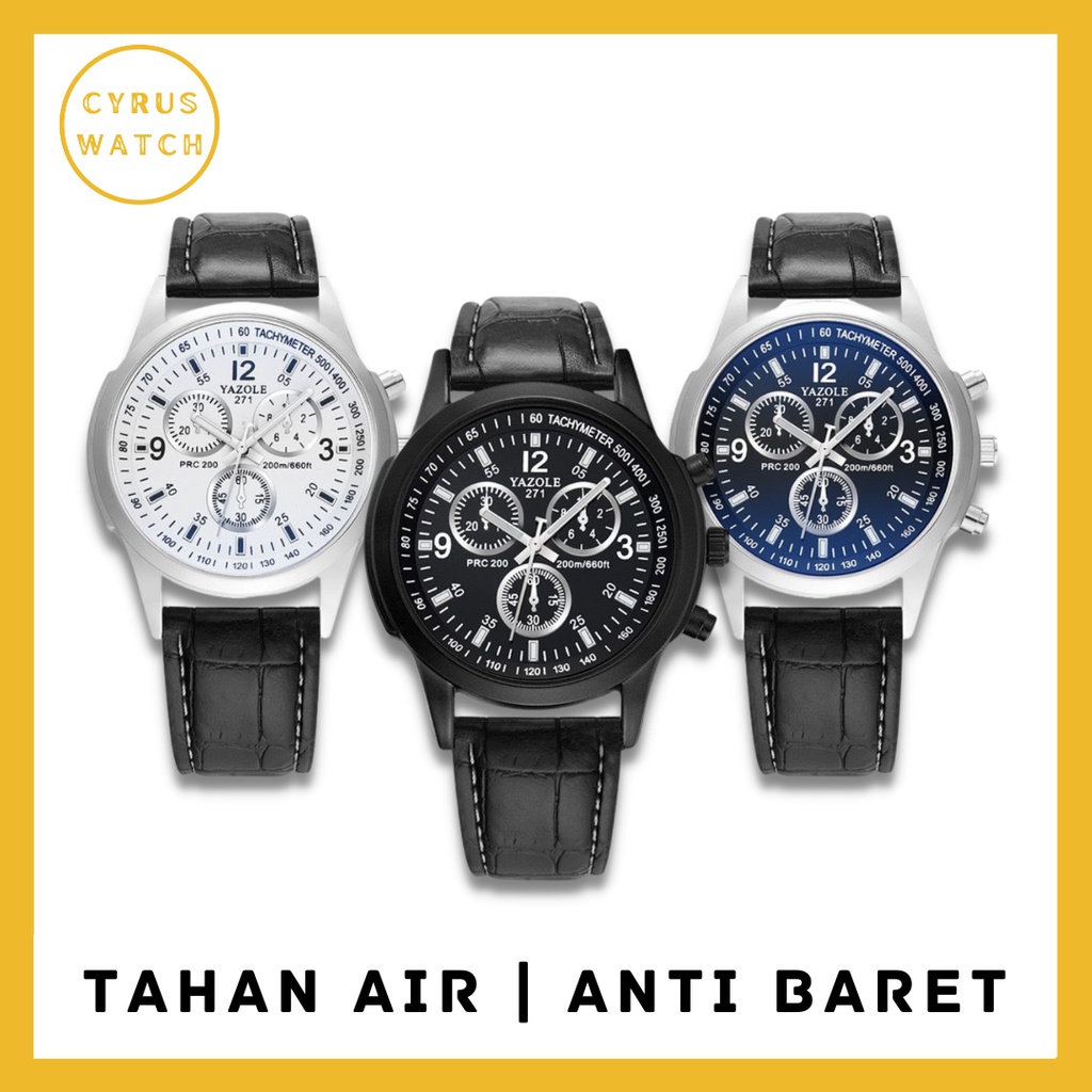 YZ007 COD - Jam Tangan Pria impor Elegan jam tangan kulit lakilaki dewasa jam tangan murah arloji co