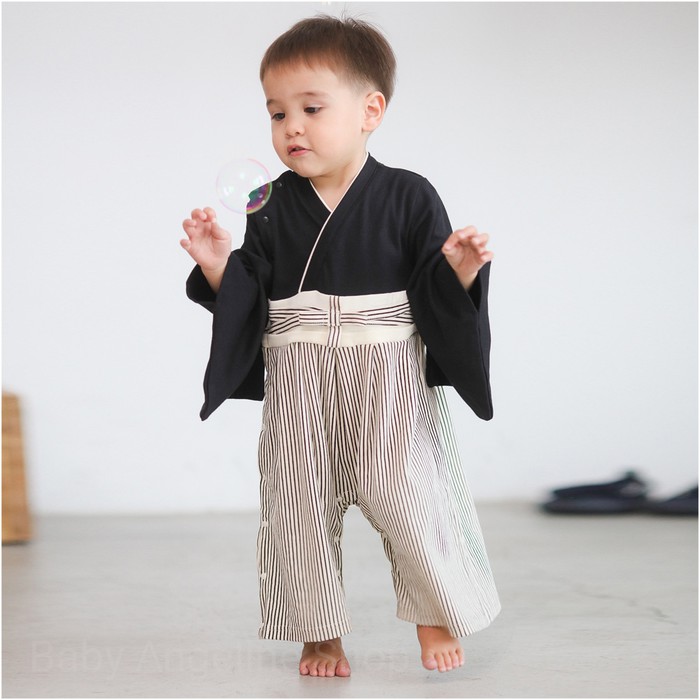 Baju Kimono anak romper bayi kostum jepang baby boy stripe