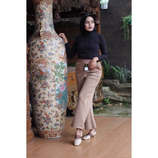 3A Fashion - Celana Kulot High Waist Scuba Premium Pinggang Full Karet