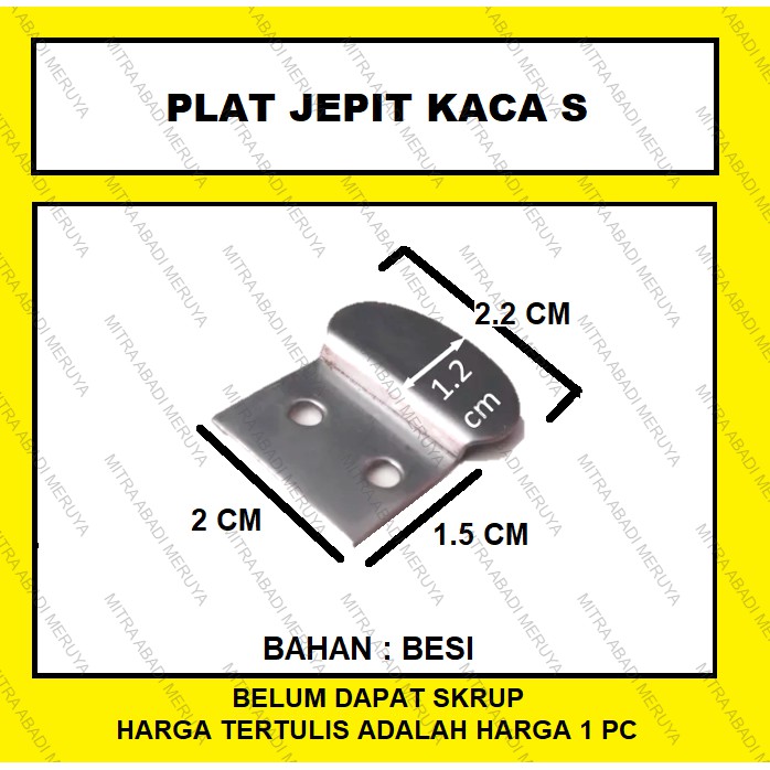 Jual Klem Siku Besi Plat Z S Plat Jepit Kaca S Penjepit Penahan Kaca