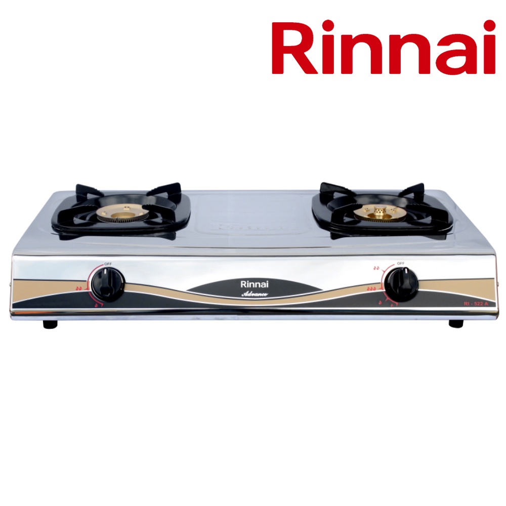 Rinnai RI-522A Kompor Gas 2 Tungku Stainless