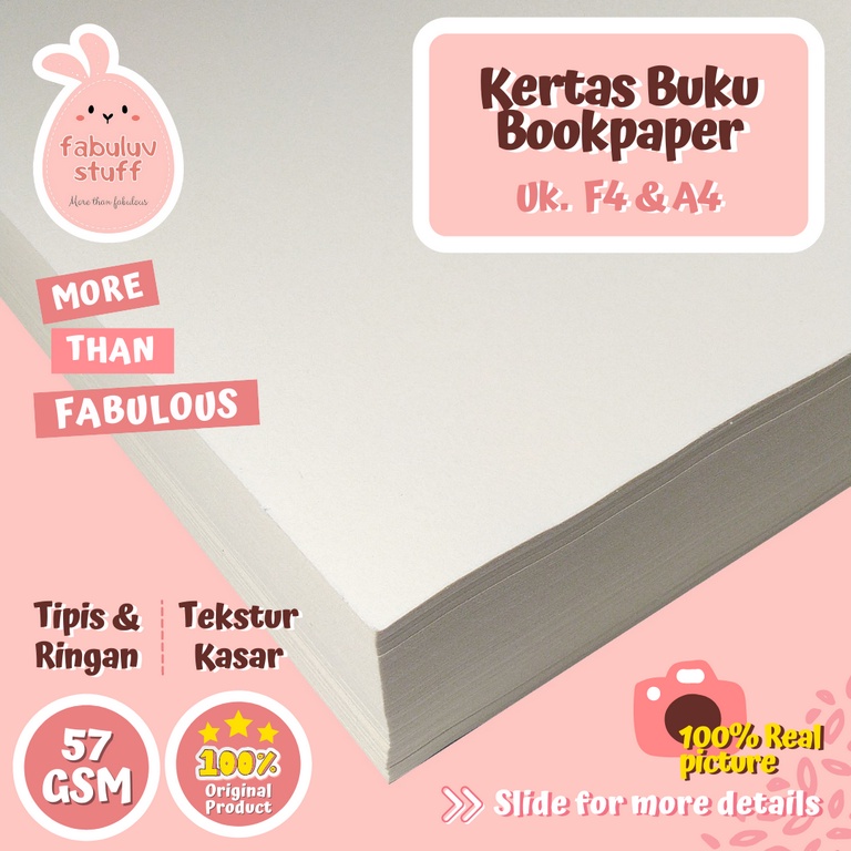 

Kertas Paper Book 57 gsm A4 F4