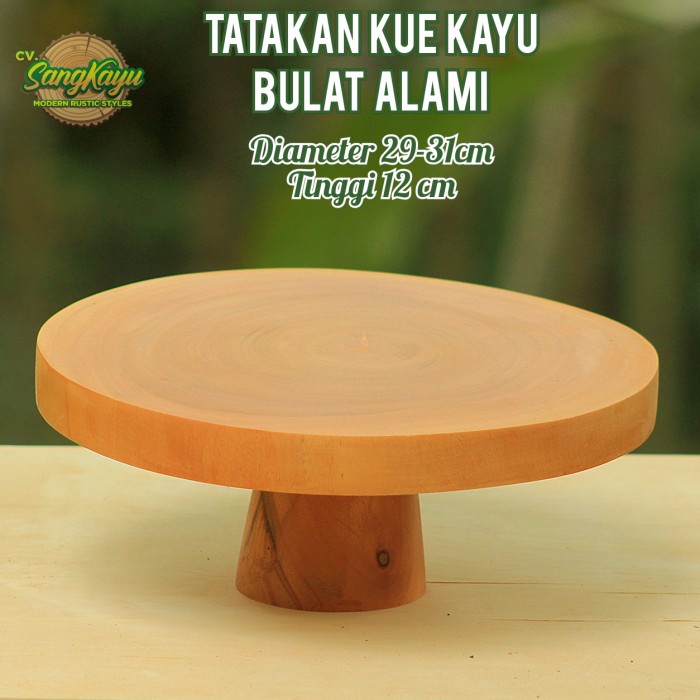 Rak kue Cupcake kayu alami 29-31x12cm wooden cupcake stand natural tatakan kue