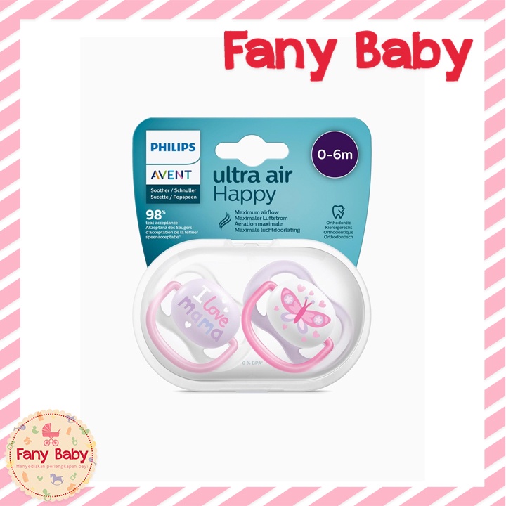 AVENT SOOTHER ULTRA AIR 0 - 6 M [ SCF080/01 SCF080/02 ] EMPENG BAYI TWIN