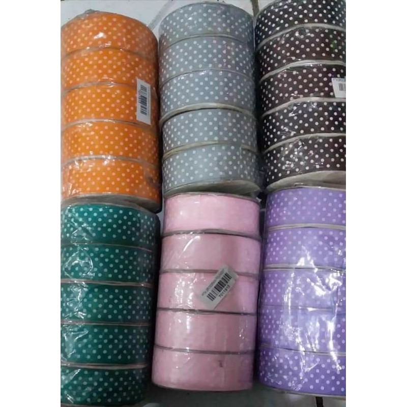 Pita Polkadot Pita Grossgrain Pita Garis Pita Satin Polkadot ( 1 Roll )