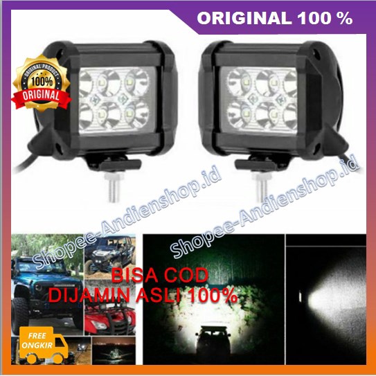 Lampu Sorot 6 Led Cahaya Putih  Lampu Tembak Kabut Universal Motor Mobil 100% ASLI