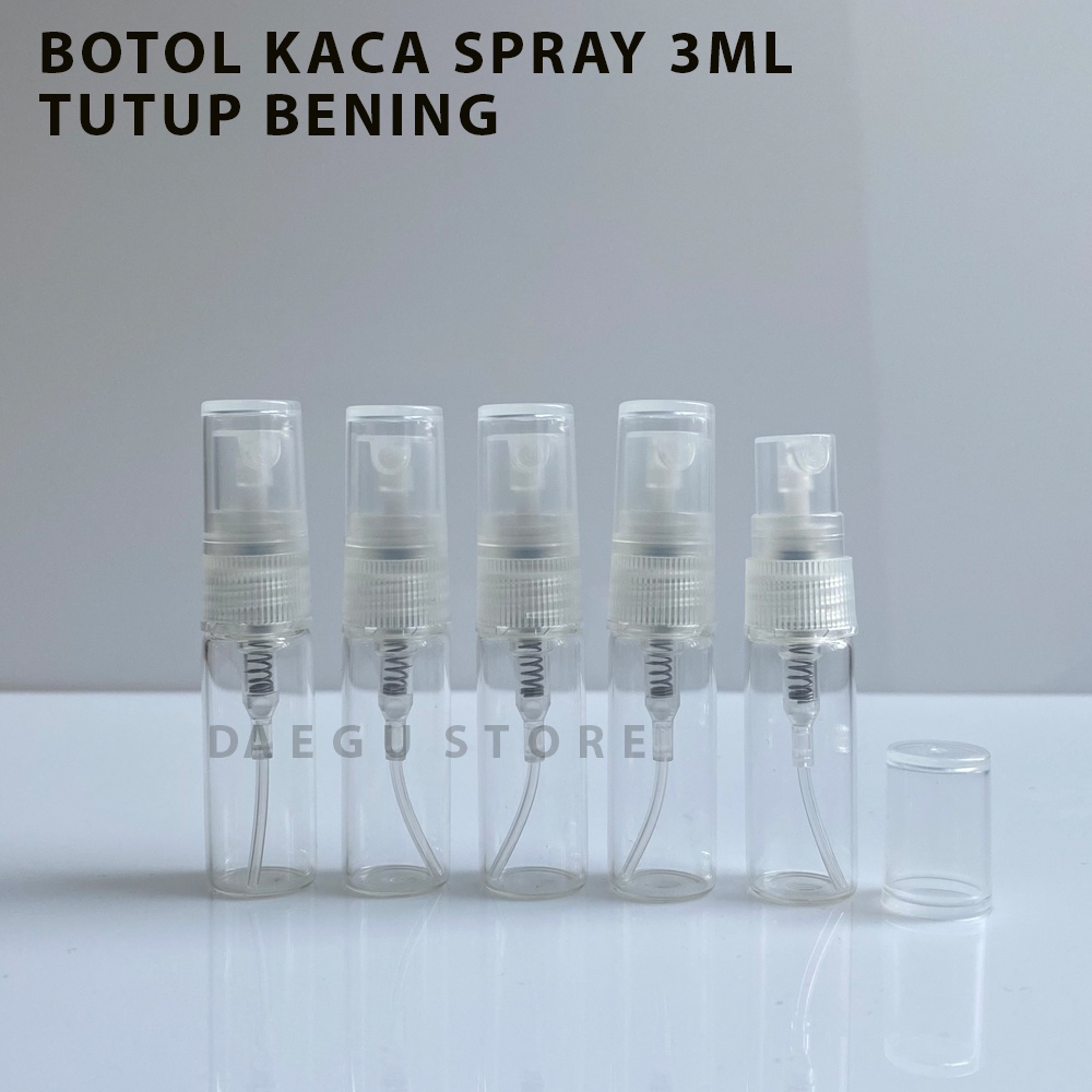 Botol Spray Kaca Bening 3ml Parfum Refill Vial Travel Size Transparant