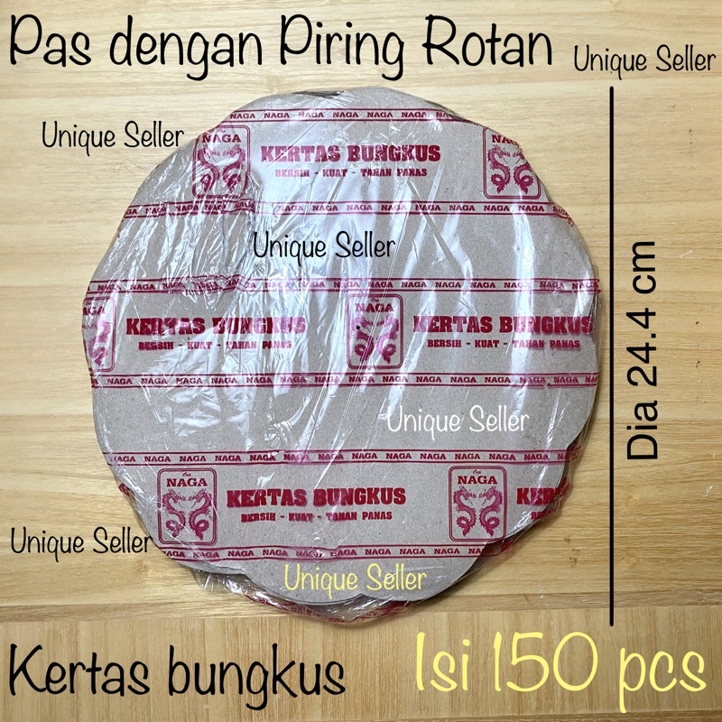 Kertas Minyak Bulat Bentuk Bunga isi 150 / Kertas Bungkus Bunga Naga isi 150 / Kertas Bungkus Bulat / Kertas Nasi Coklat Kembang / Kertas Nasi Coklat Bunga / Kertas Bungkus Coklat Kembang Bulat Bundar / Kertas Nasi Piring Rotan