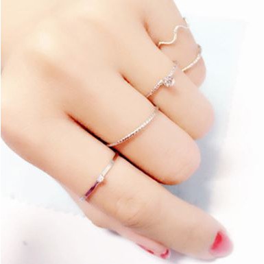 ( GS ) CINCIN KOREA BERMOTIF ELEGAN 1 SET ISI 5PCS