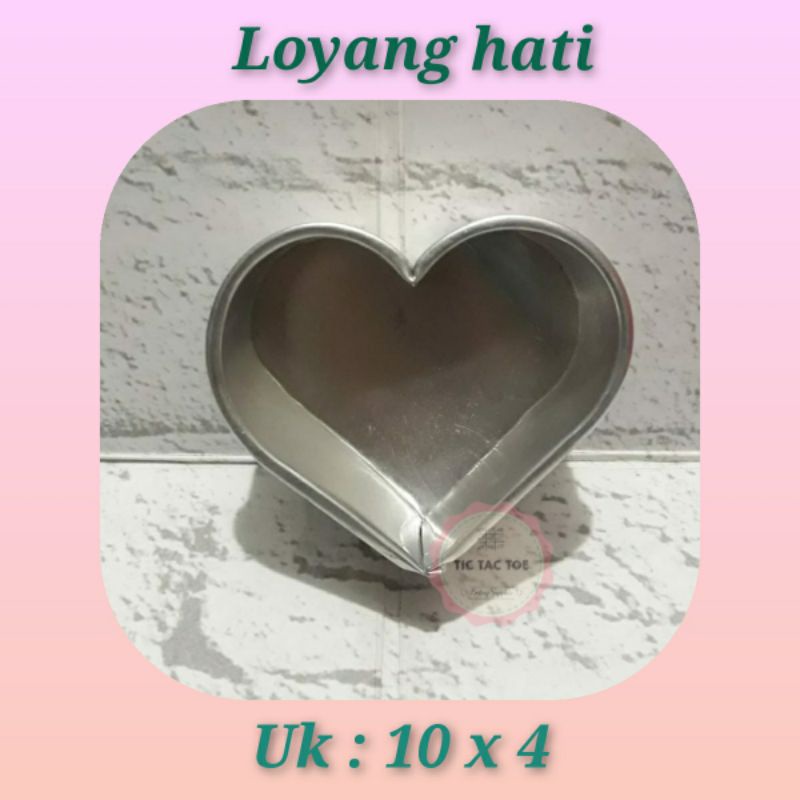 loyang hati cetakan hati ukuran 10 x 4