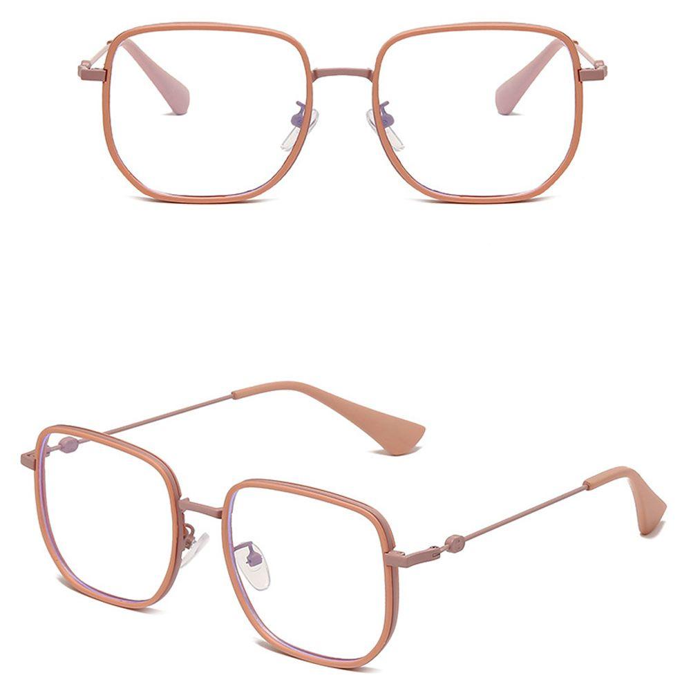 Mxbeauty Kacamata Anti Cahaya Biru Ins Style Fashion Warna Hitam Vintage Square Frame Eyewear