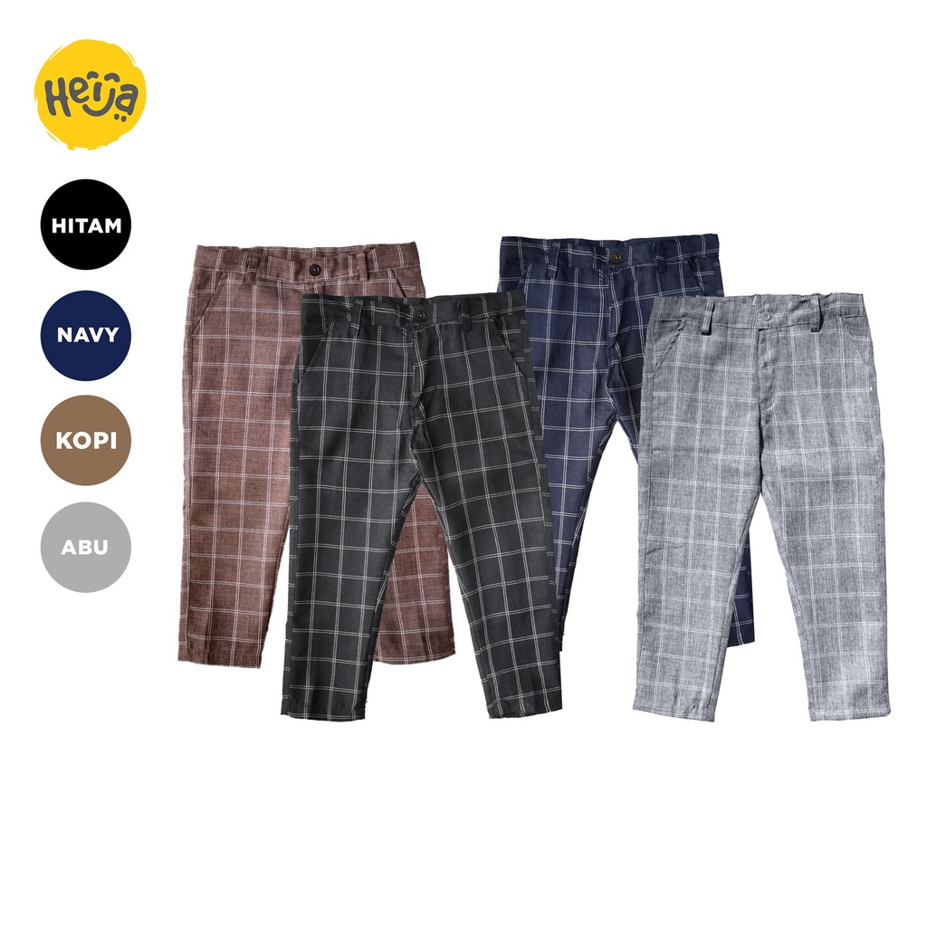 Harga Promo!! CELANA ANAK CHINO PANJANG CHECKY motif KOTAK TARTAN HITAM NAVY ABU COKLAT 1-10 tahun