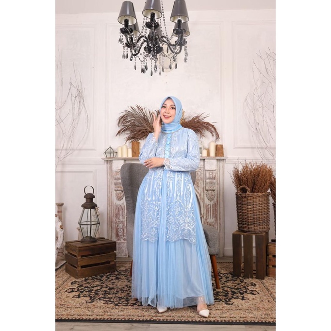 Dress Hayfa FM / Kebaya Gamis Modern / Kebaya Gamis Kondangan / Gamis Pesta Mewah / Gamis Modern / Gamis Brukat / Gamis