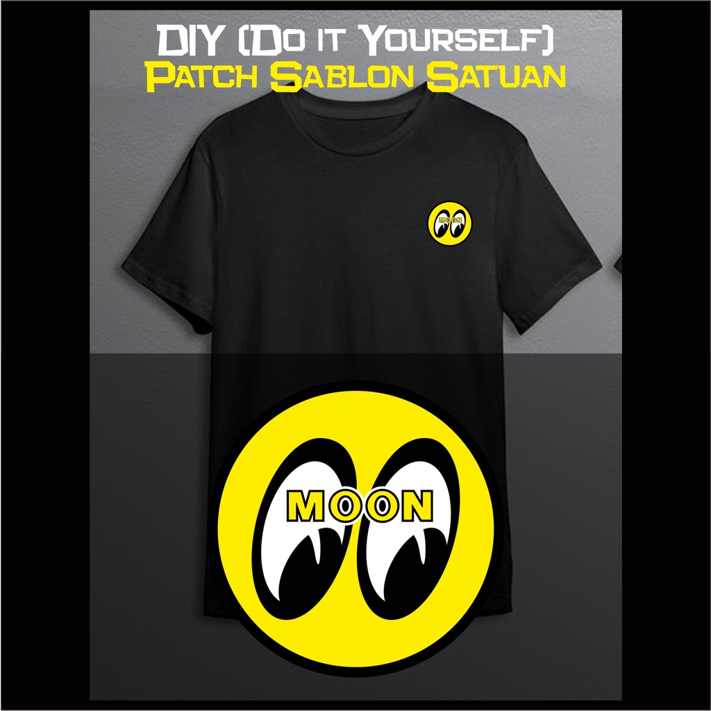 STIKER BAJU MOONEYES PATCH SABLON SATUAN DIY AKSESORIS FASHION KAOS PRIA