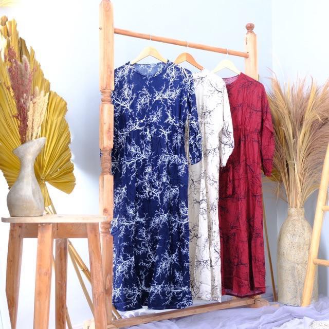 1KG MUAT 4PCS | KANAKA MOTIF ABSTRAK DRESS / HOMEY DRESS GAMIS ROOT