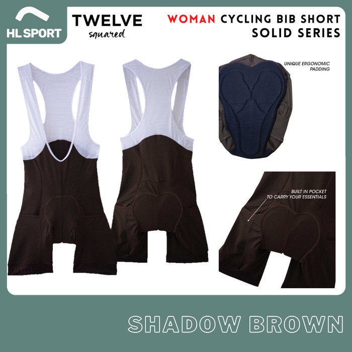 Twelve Squared Cycling Bib Shorts Solid Series - WOMAN