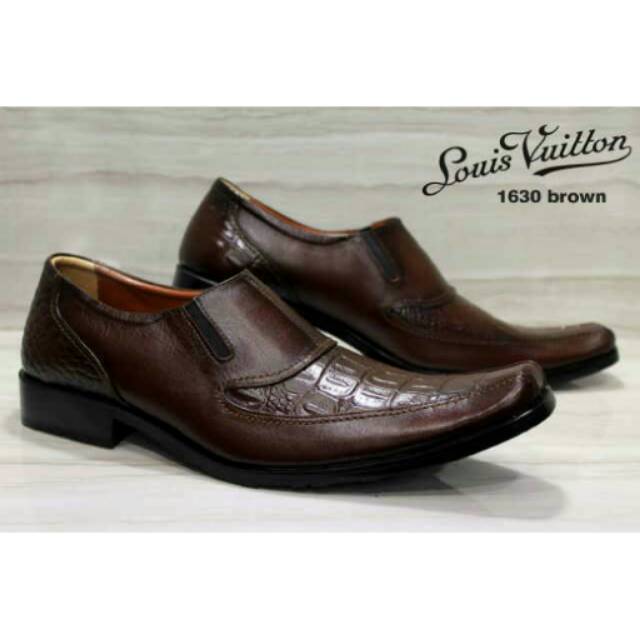 Sepatu kantor, Sepatu Resmi, Sepatu Pesta Pantofel Pria Louis Vuitton Kulit 1630 Impor